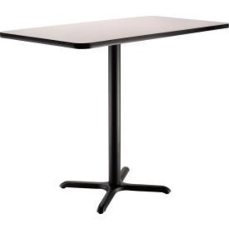 Interion® Bar Height Breakroom Table, 48""L x 30""W x 42""H, Gray -  NATIONAL PUBLIC SEATING, 695851GY